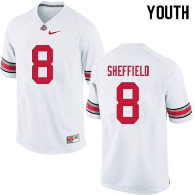 NCAA Ohio State Buckeyes Youth #8 Kendall Sheffield White Nike Football College Jersey OIN1345CH